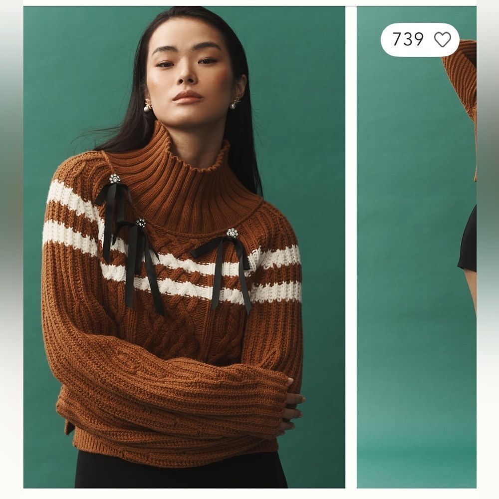 Maeve Turtleneck Balloon-Sleeve
Bow Sweater by Anthropologie